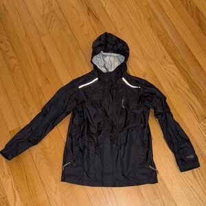 L.L. Bean Black Hooded Windbreaker, M